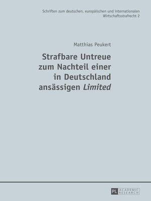 cover image of Strafbare Untreue zum Nachteil einer in Deutschland ansässigen «Limited»